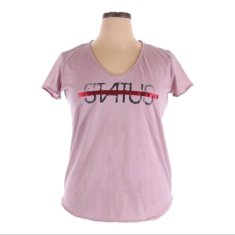🌺 William Rast Status Mauve Pink V-Neck Short Sleeve Tee Size XL NWT